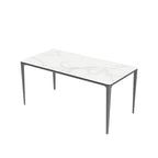 Mesa de comedor rectangular única de 63 con tapa de cristal templado de piedra sinterizada